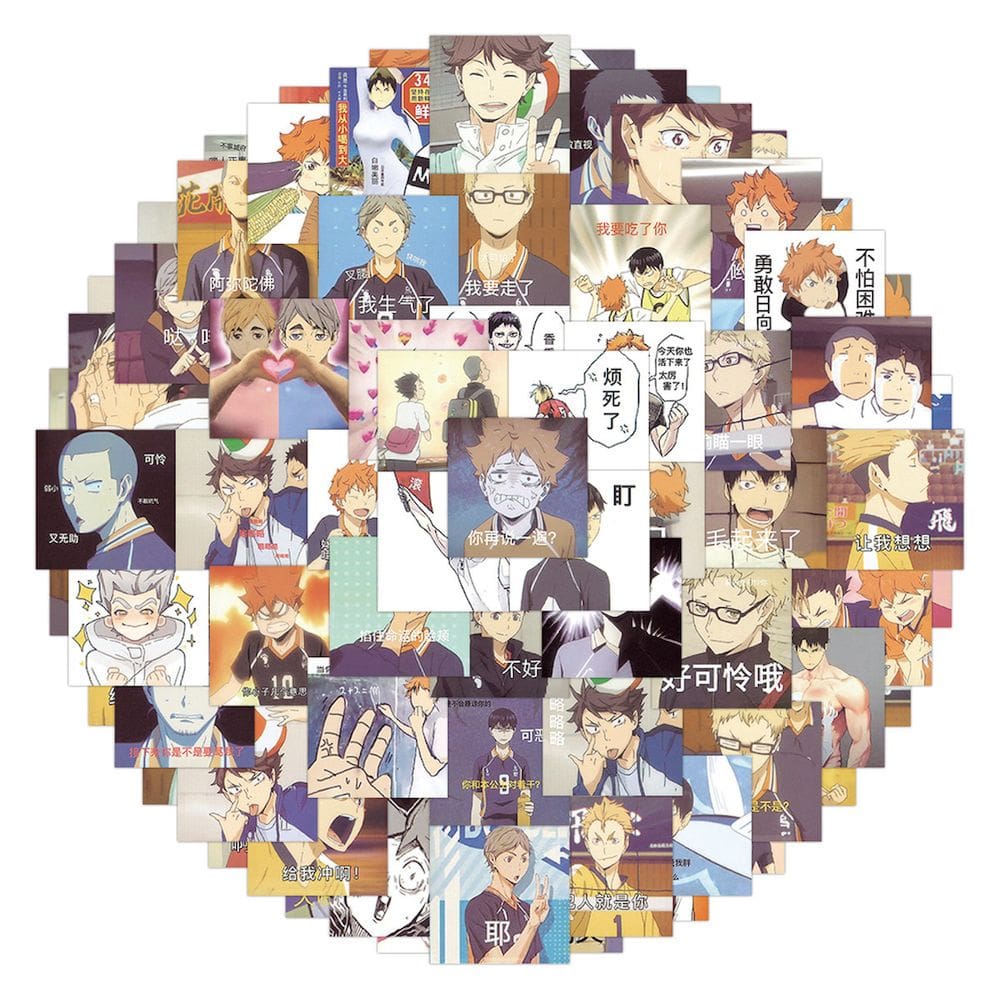 Adesivos Haikyuus Anime 65 peças de decalques de desenho animado para impermeabilização