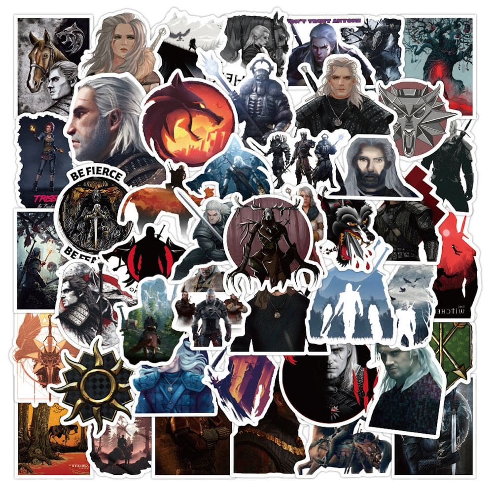Adesivos Witchers Anime, 50 peças, decalques de desenho animado para impermeabilização