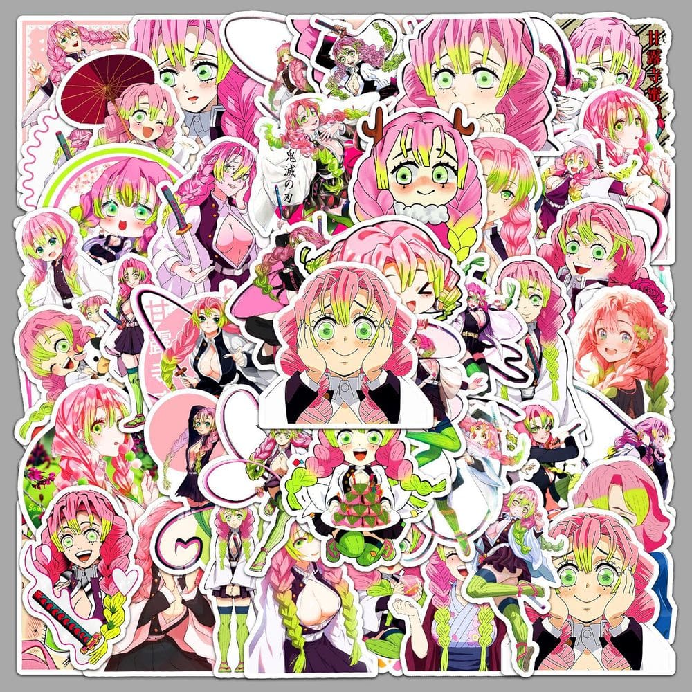 Adesivos Demons Slayers Kanroji Mitsuri à prova d`água (50 unidades)