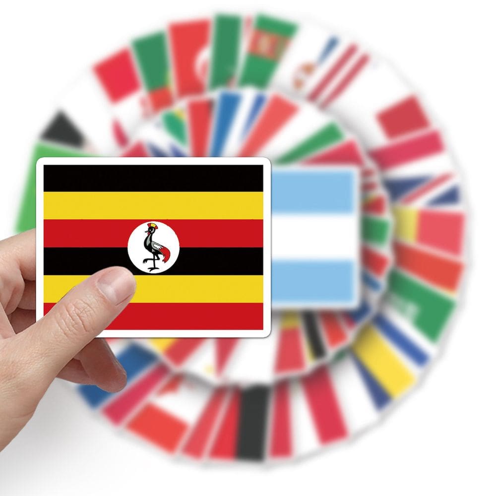 Adesivos: 105 peças, bandeira nacional, anime, decalques de desenhos animados, PVC