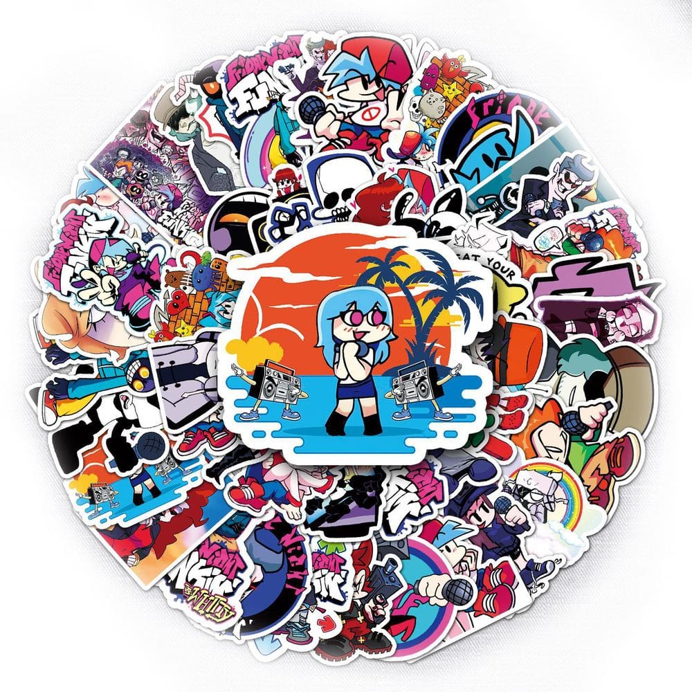 Adesivos Fridays Nights Funkins em vinil impermeável, 50 unidades