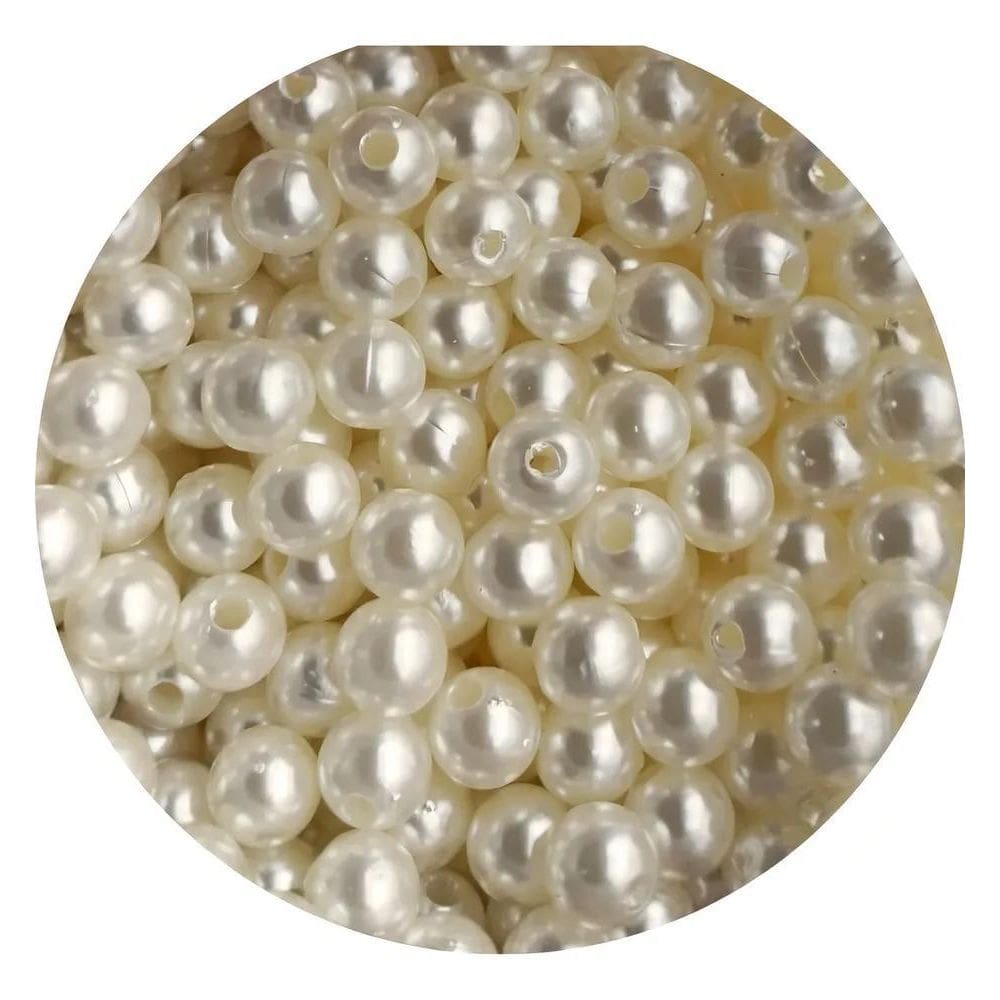 2X 2000 Perolas Abs 8Mm Com Furo Passante Pacote 500 Gramas
