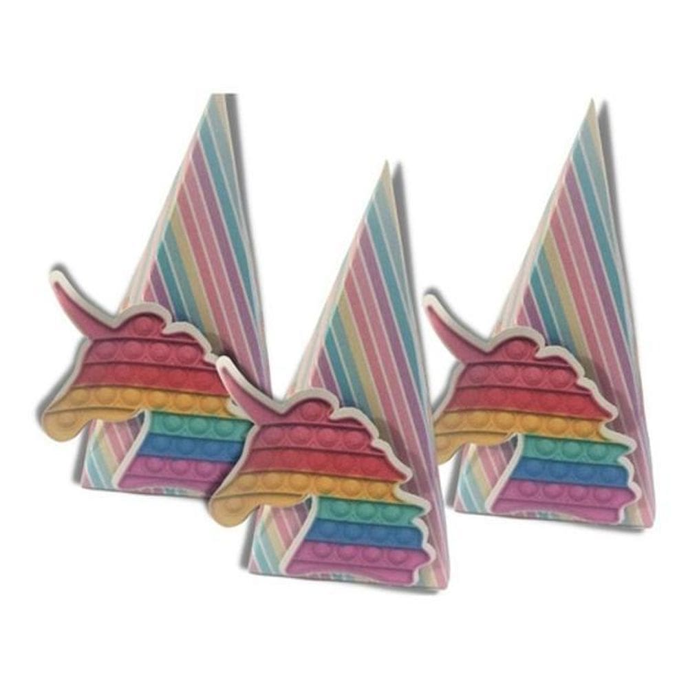 10 Caixa Cone Kit Festa Pop It, Kit Fidget Toy - Rosa