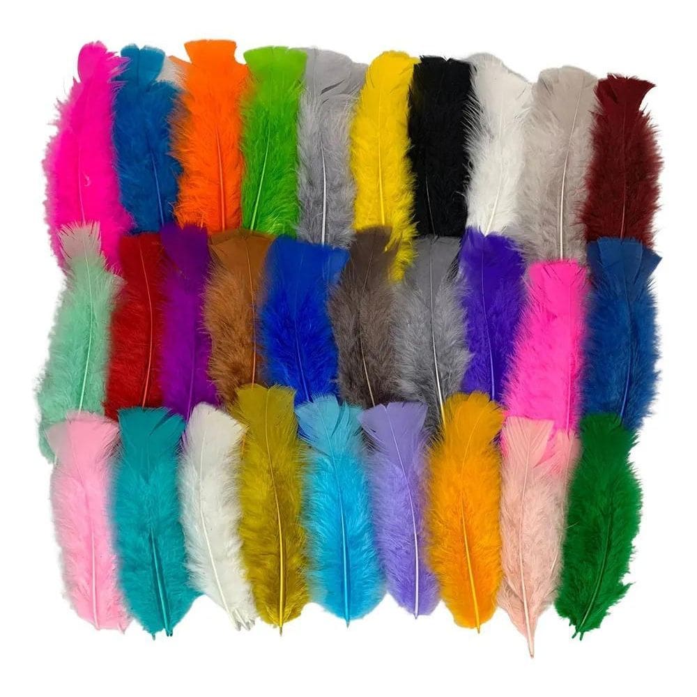 2X Penas Coloridas 200 Uni Arranjos Com Bexigas E Balões Cor