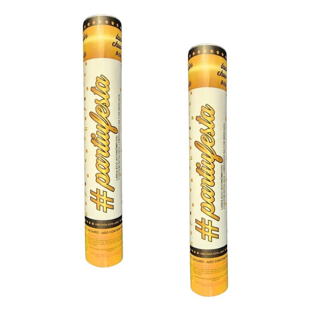 2X 2 Lança Confete Festa Metalizado  Balada 30 C