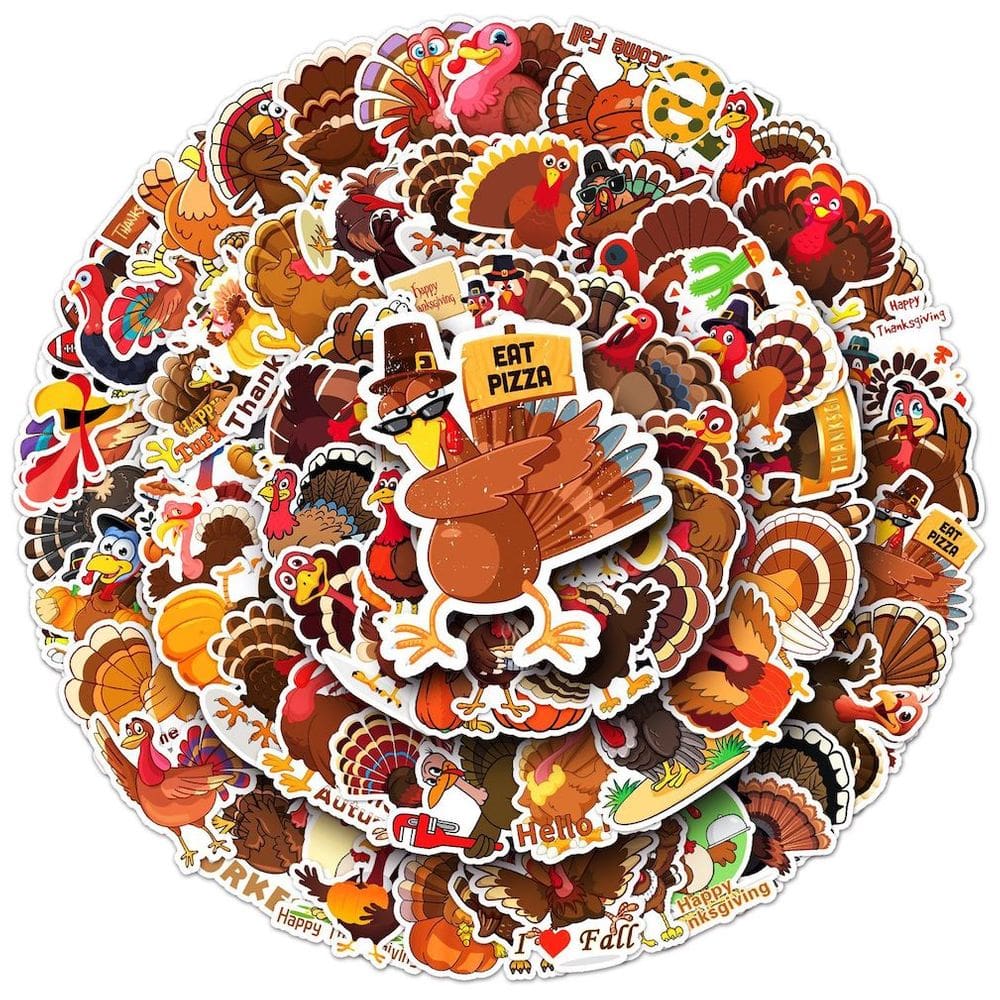 Pacote de adesivos Turkey Anime, 100 unidades de adesivo decorativo de desenho animado