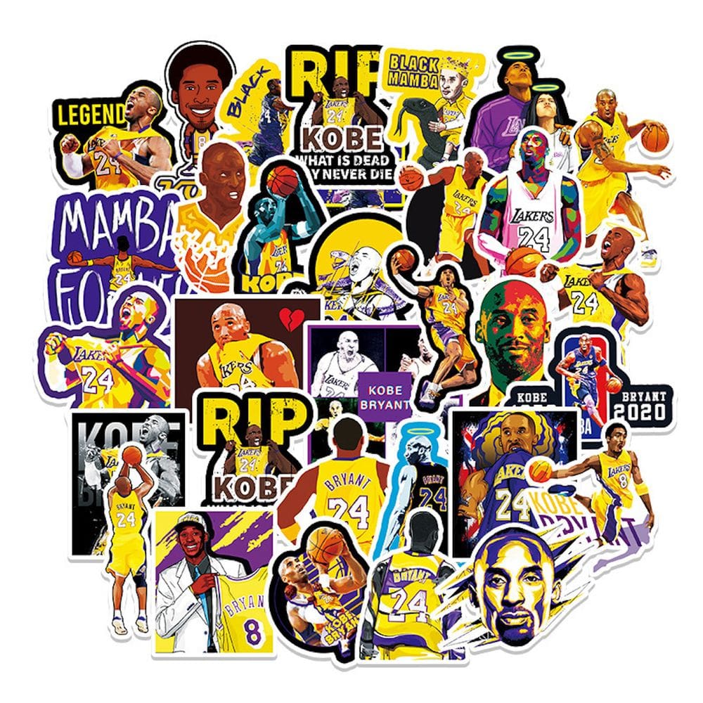Adesivos Kobes Bryants Anime 51 peças de PVC impermeáveis e à prova de sol