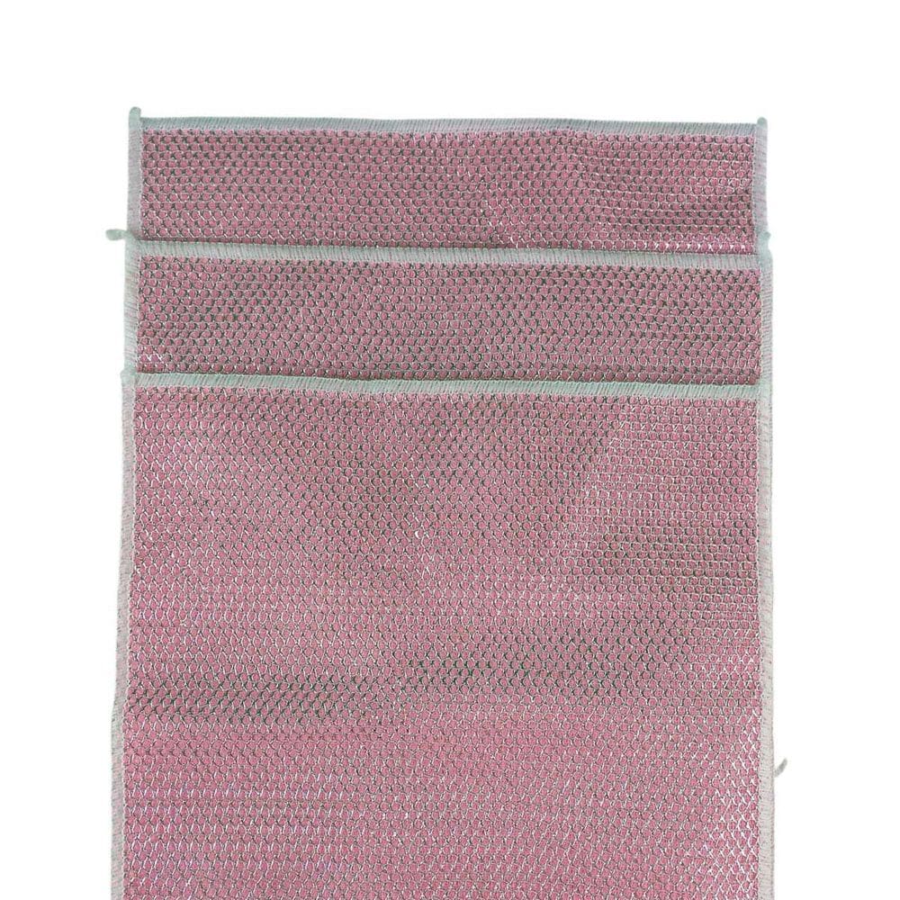 Pano Aramado Multiuso Rosa Kit 3 Cozinha Lavar Panelas Pratos Loucas Pia