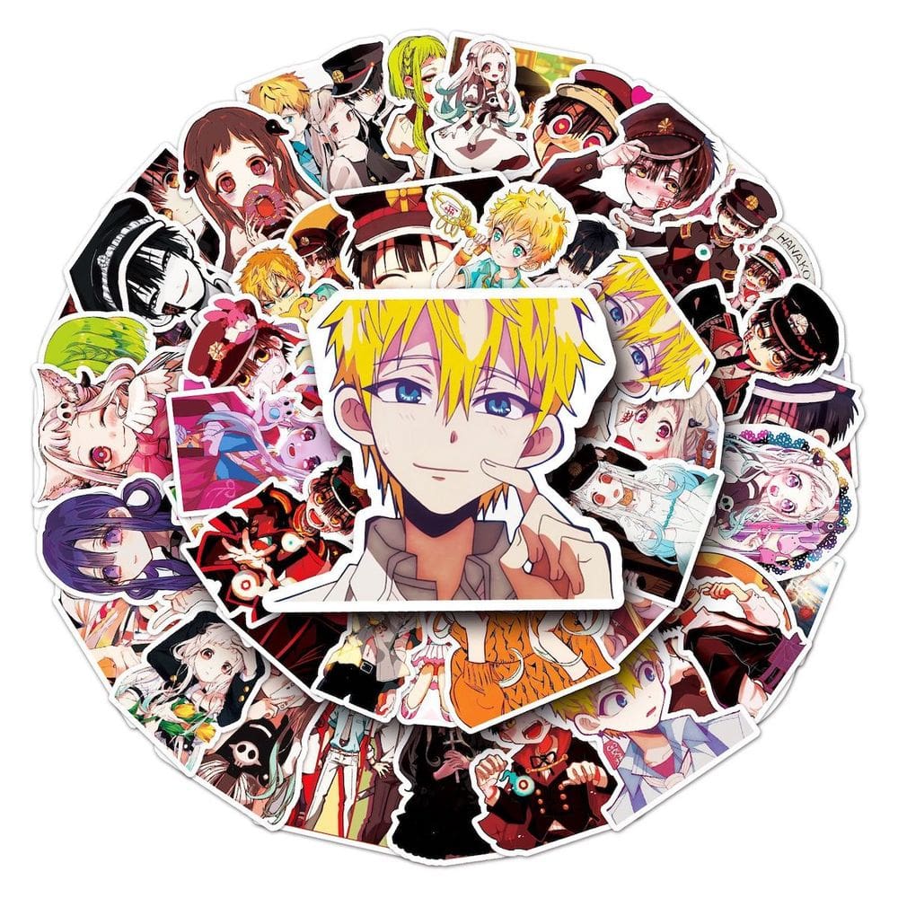 Adesivos Toiletbound Hanakokuns Anime Vinil PVC, pacote de 50 unidades