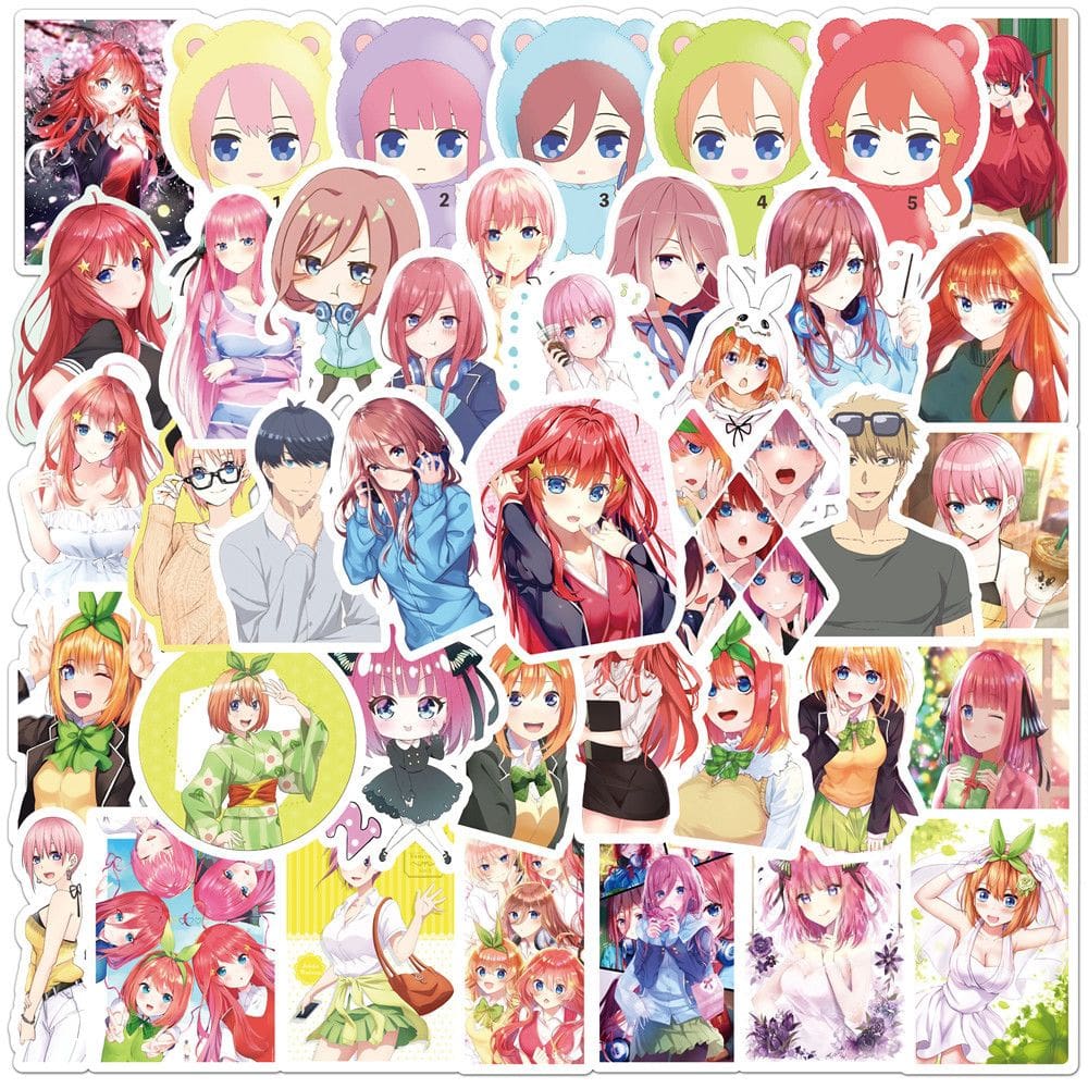 Adesivos Quintessentials Quintuplets à prova d`água, 50 unidades