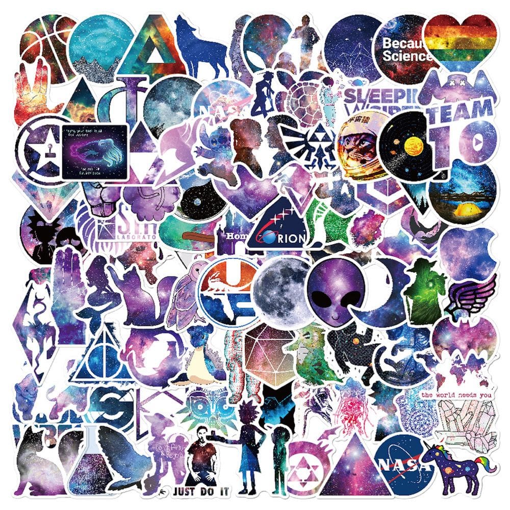 Adesivos Galaxys Anime Cartoon 60 peças de PVC impermeáveis