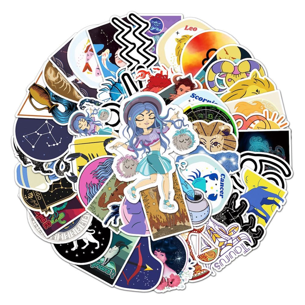 Adesivos Twelve Constellation Anime PVC 50 unidades 5,5-8,5 cm