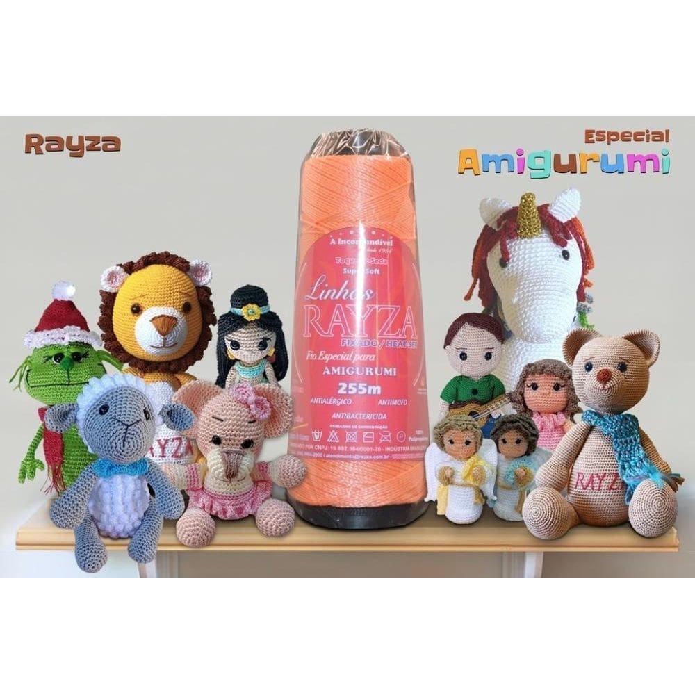 Linha Rayza Ideal Para Amigurumi - Tex 288 - Cor 033 Laranja