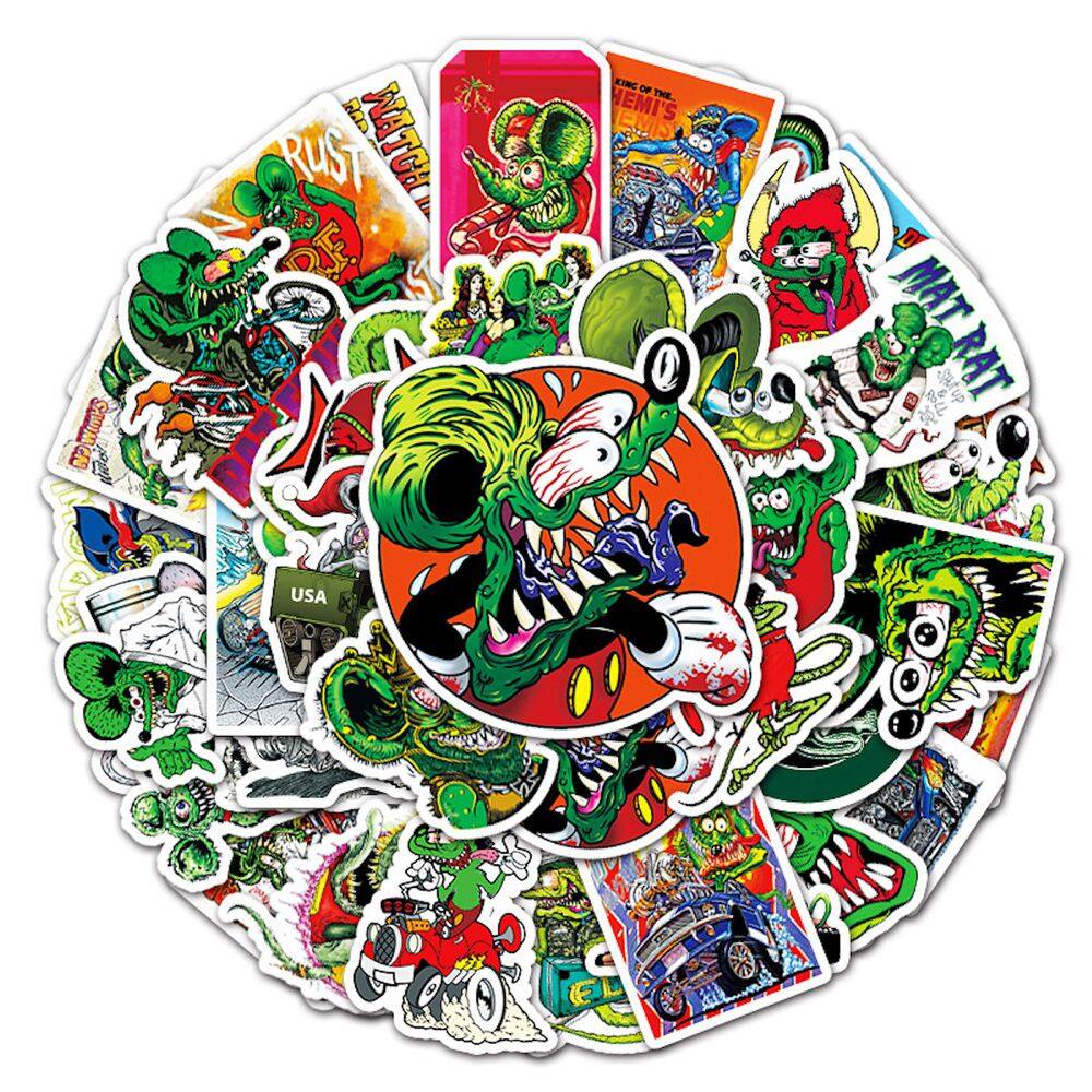 Adesivos Rat Fink Anime Cartoon 50 unidades de PVC impermeável