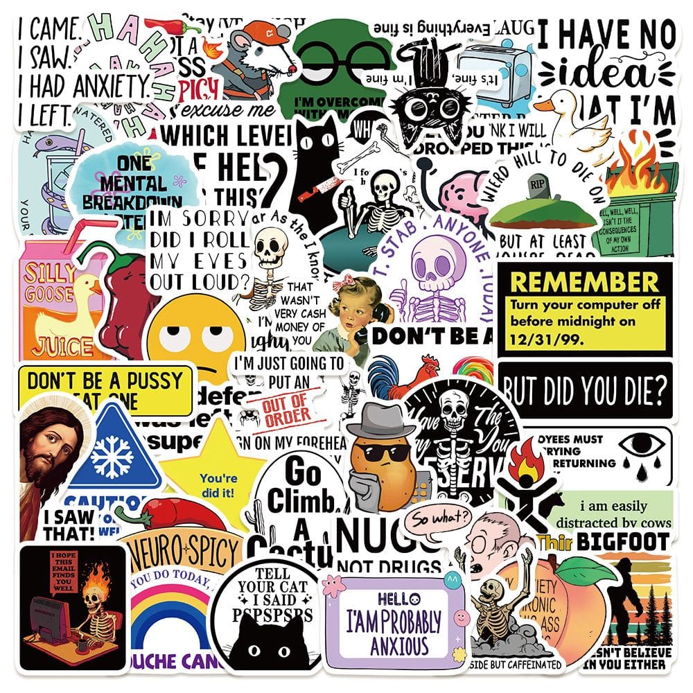 Adesivos de vinil impermeável Snarkyss Anime 50 unidades/lote de 5 a 7 cm