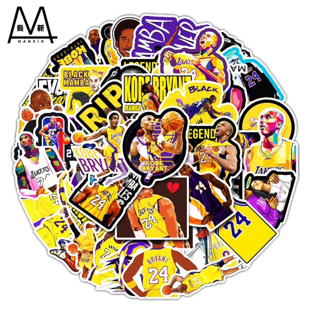 Adesivos Kobes Bryants Anime 51 peças de PVC impermeáveis e à prova de sol