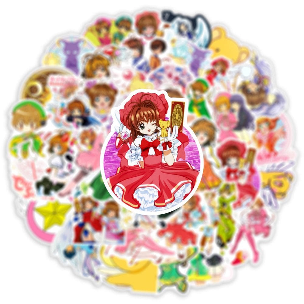 Adesivos Card Captors Sakura Anime 50 unidades de PVC impermeável