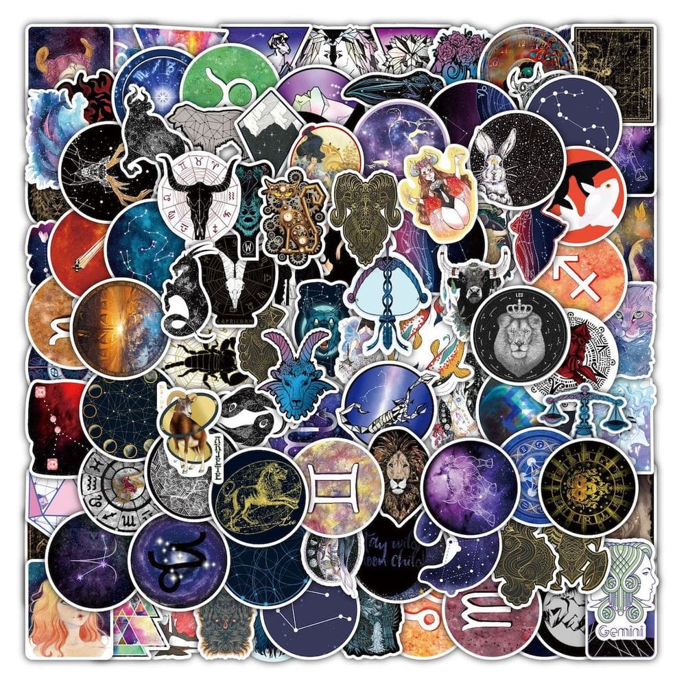 Pacote de adesivos Anime Divination Star Constellation Tarot x100