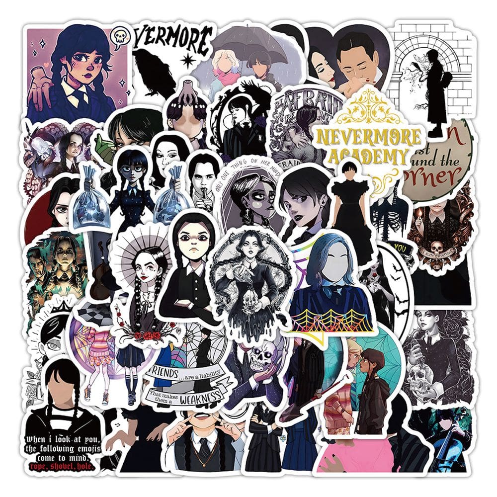 Adesivo Anime Wednesdays Vinyl Cartoon Anime 100 unidades