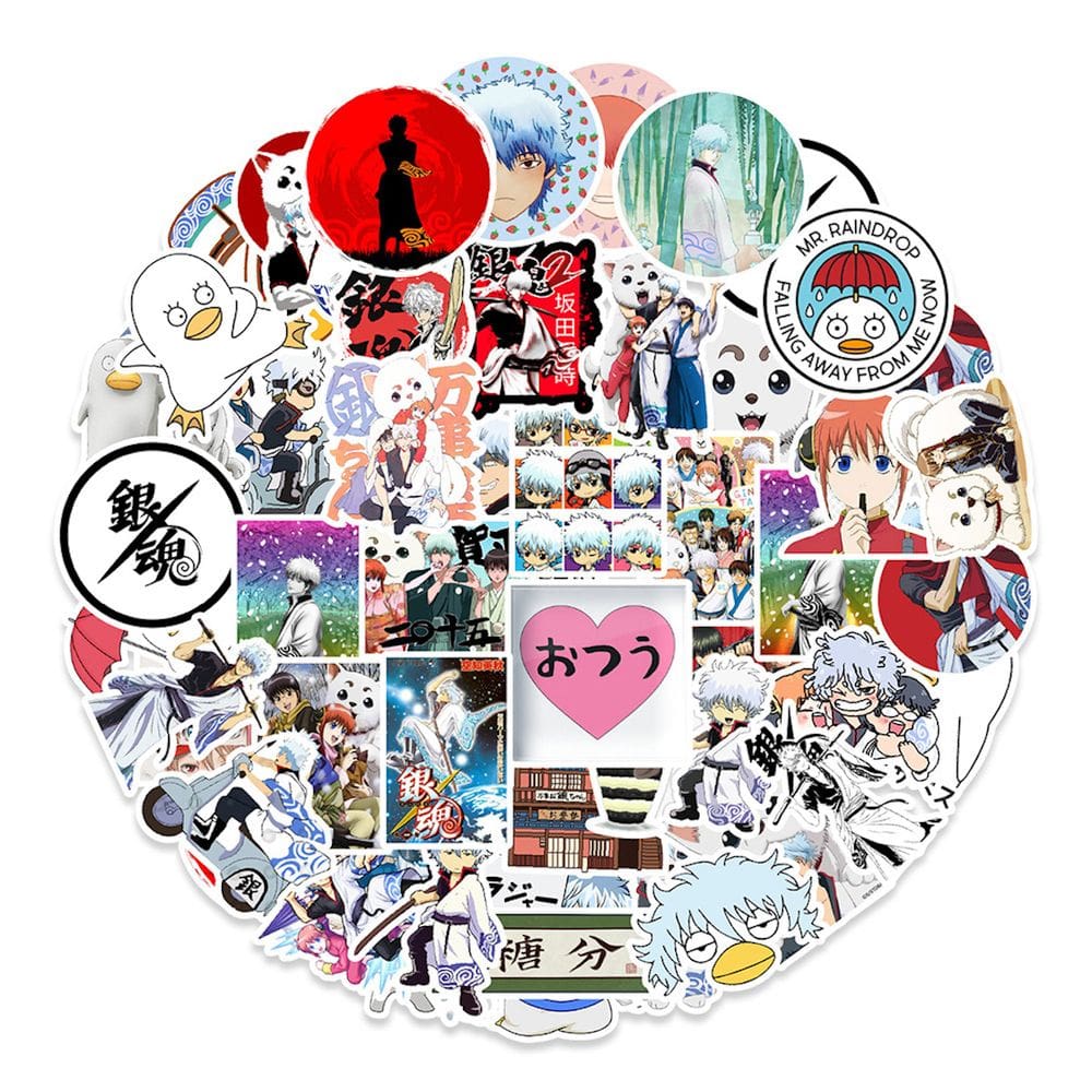 Adesivo Gintamas Anime Vinyl Cartoon para garrafa de água (50 unidades)