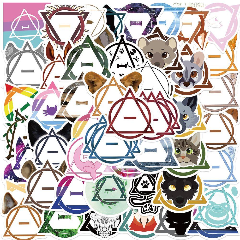 Adesivos de vinil à prova d`água Therians Anime 50 unidades/lote de 5 a 7 cm