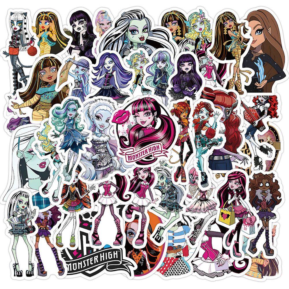 Adesivos Monsters Highs School Anime Cartoon 50 unidades de PVC
