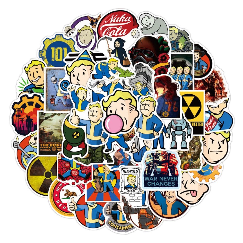 Adesivo Fallout Anime Vinyl PVC impermeável 50 unidades para água B