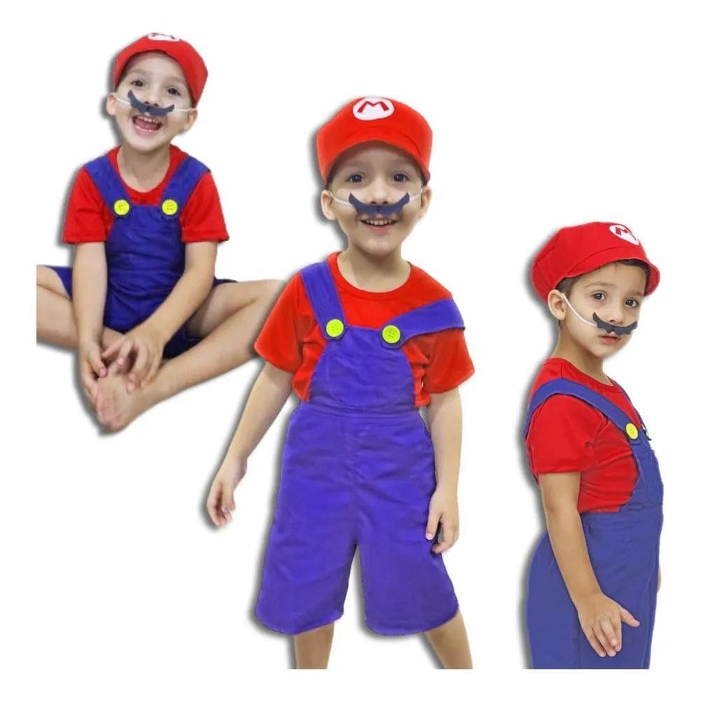2X Fantasia Infantil Super Mario Bros Filme Roupa Do 03 Ao 1