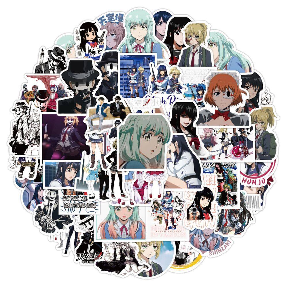 Adesivos HighRise Invasions Anime 50 unidades em PVC impermeável