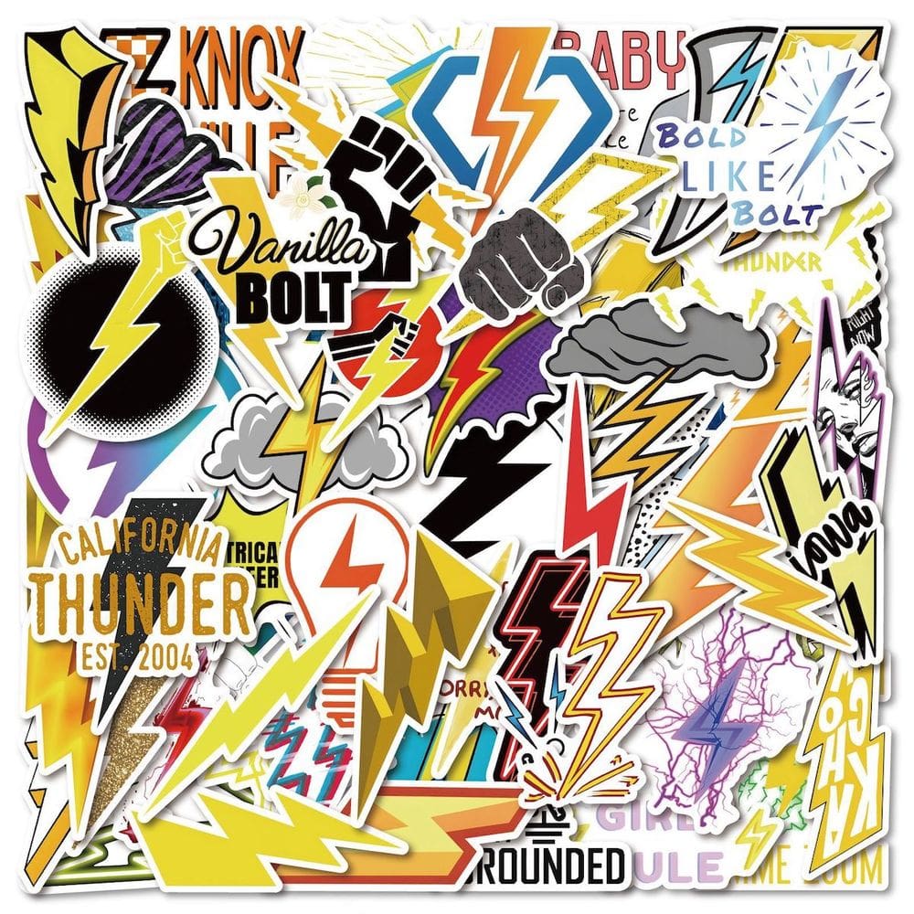 Adesivos Lightning Flash Anime Cartoon 60 peças de PVC impermeável