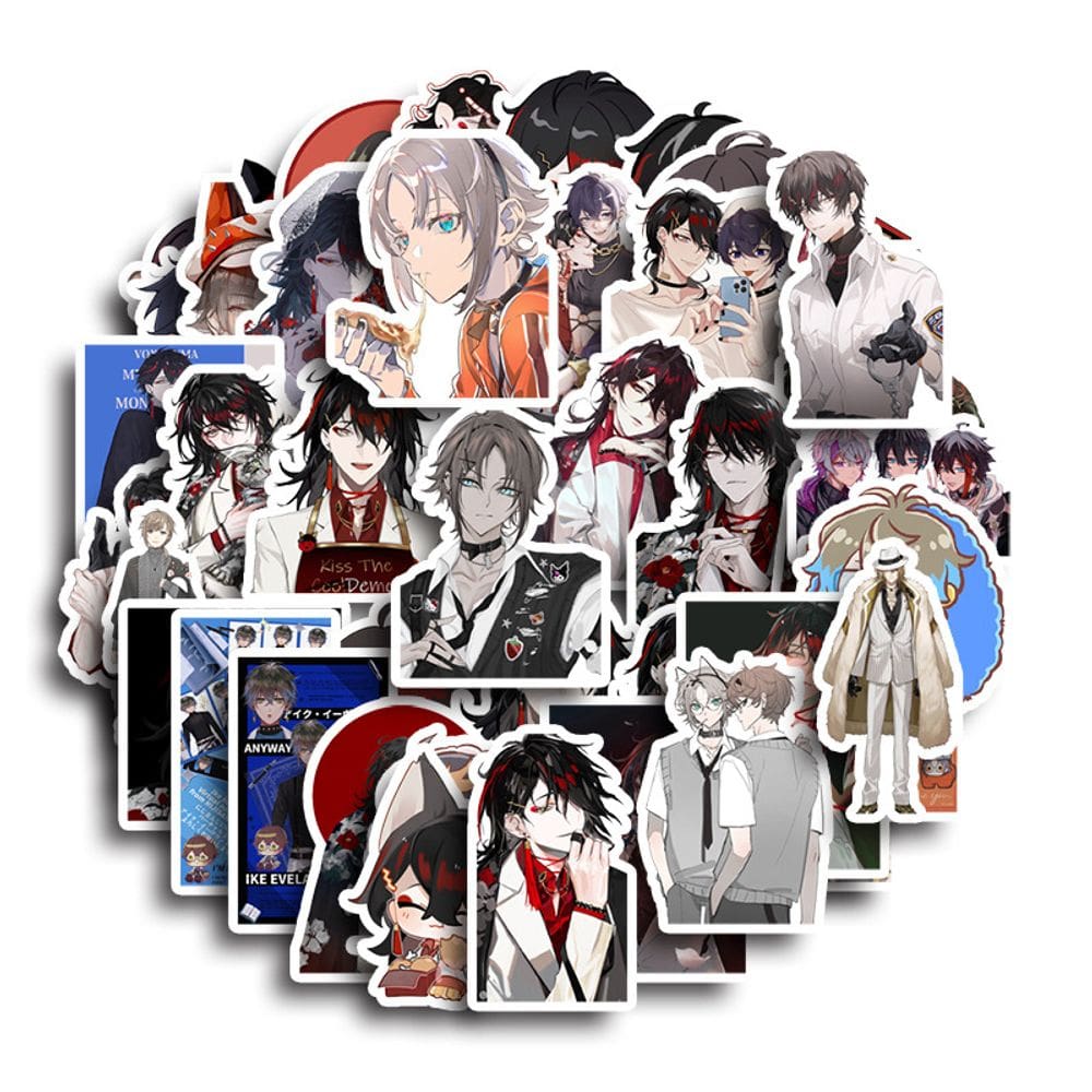 Pacote de adesivos nijisanjis Rainbow Anime 60 unidades