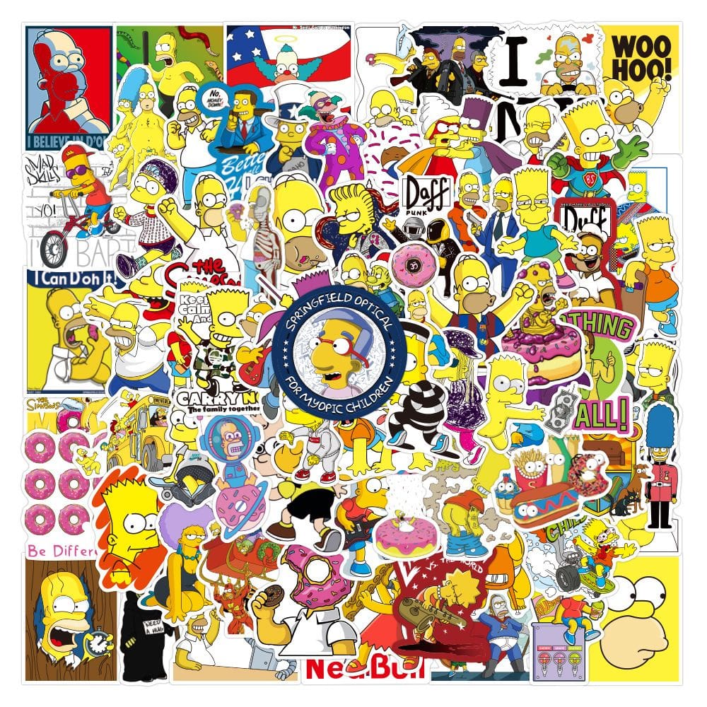 Adesivos 100 unidades/lote Adesivos de anime em vinil impermeável dos Simpsons