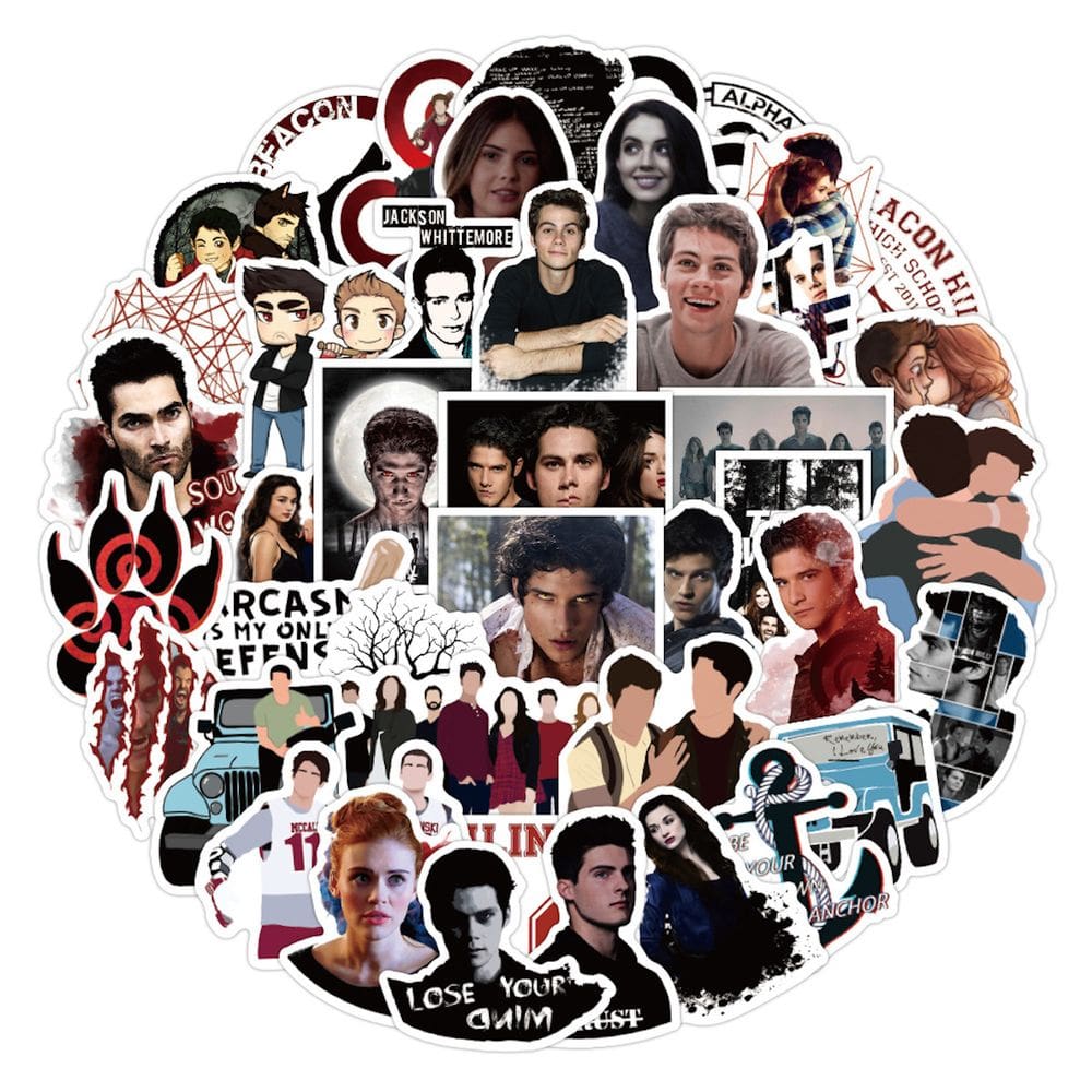 Adesivo Teen Wolf Anime 50 peças de vinil PVC impermeável para água