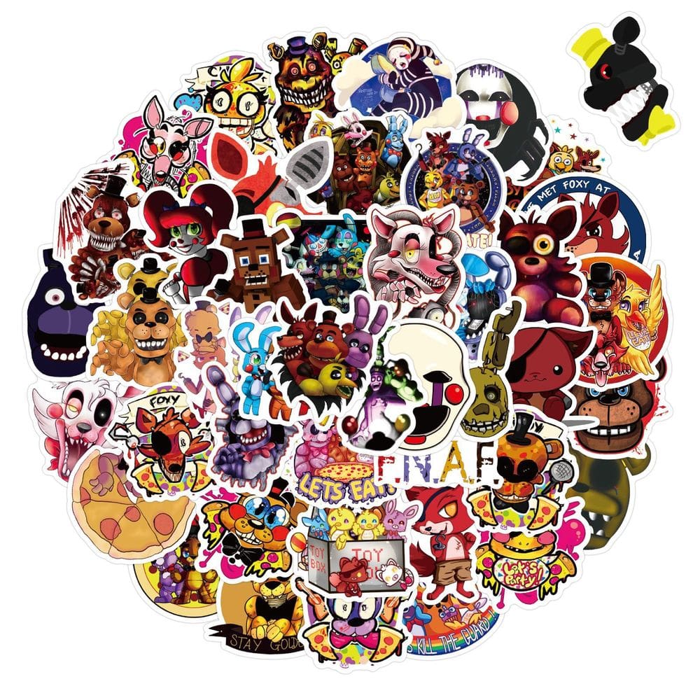 Adesivos Fives Nights Freddys em vinil impermeável 100 unidades