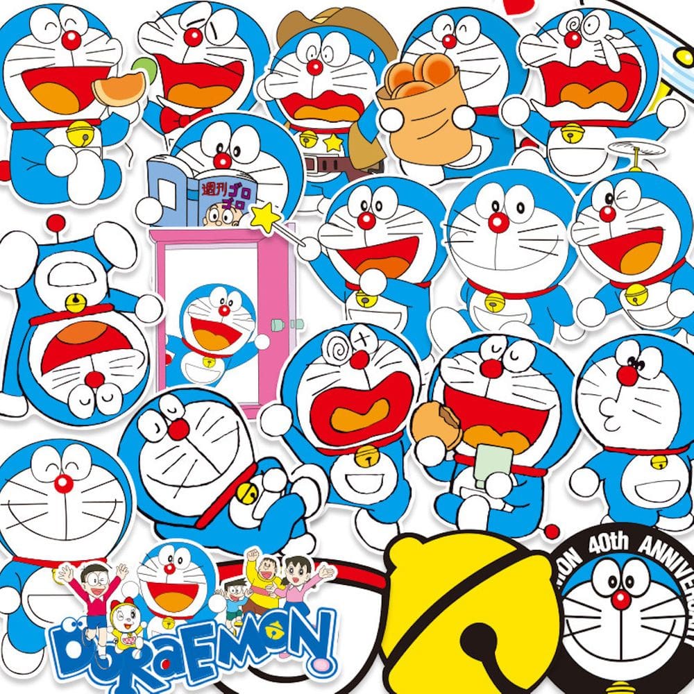 Adesivos Doraemons Anime, pacote com 22 peças, bastão decorativo de desenho animado