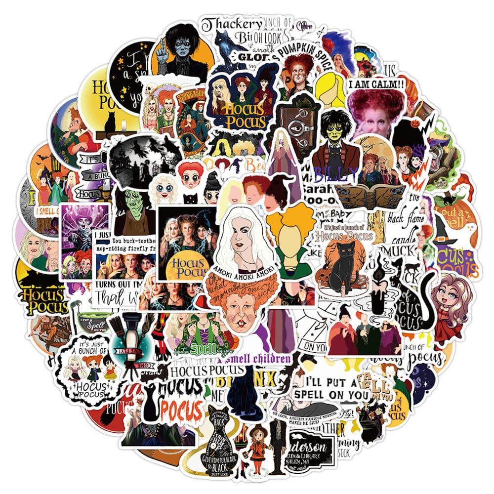 Adesivos Hocuss Pocuss Anime, pacote de 100 unidades, desenho animado de 5 a 8 cm