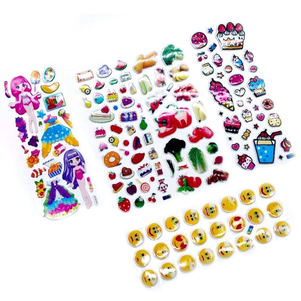 Conjunto de adesivos Cartoon Puffy Creative Facial Expressions Kids