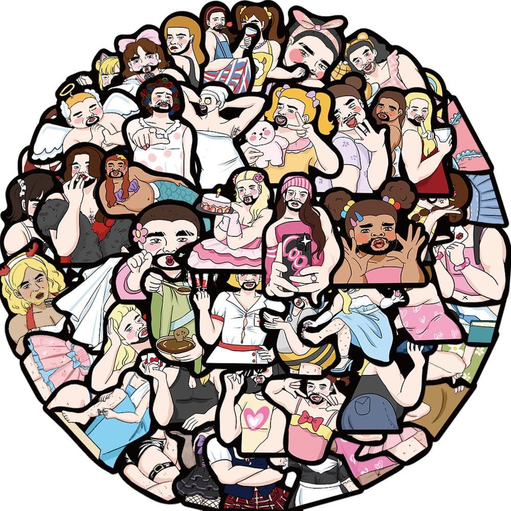 Pacote de adesivos Hot Girl Hot Eyes Anime 50 unidades 4-8 cm