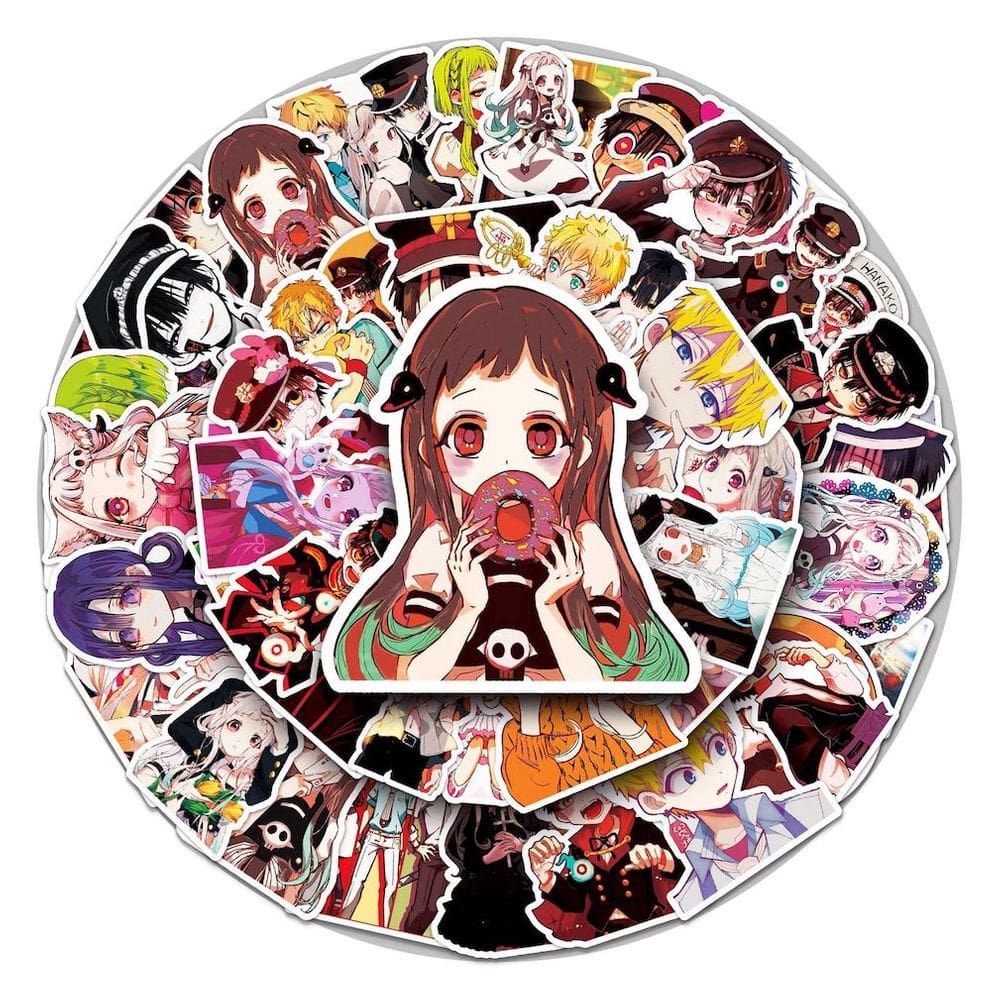 Adesivos Toiletbound Hanakokun Anime, pacote de 50 unidades, 3-8 cm