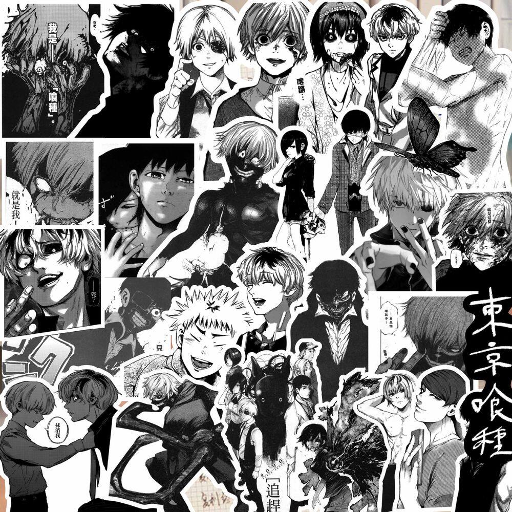 Adesivos de vinil impermeável Tokyo Ghouls, anime, 67 unidades