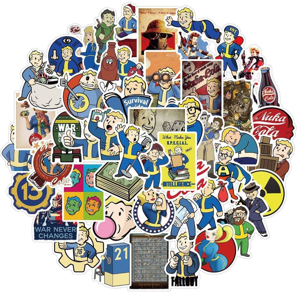 Adesivo Fallout Anime Vinyl PVC impermeável 50 unidades para água B