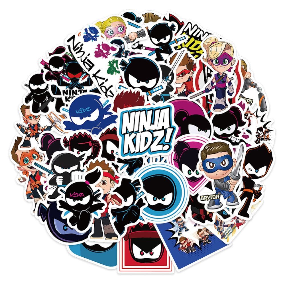 Pacote de adesivos Ninjas Kidzs Anime, 50 unidades, conjunto decorativo de desenhos animados