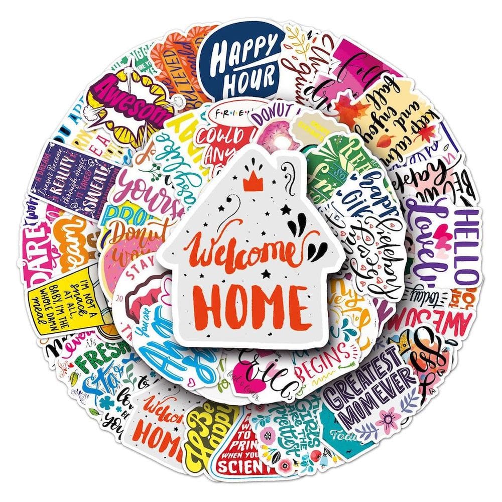 Pacote de adesivos Inspirational English Graffiti Anime, 50 unidades