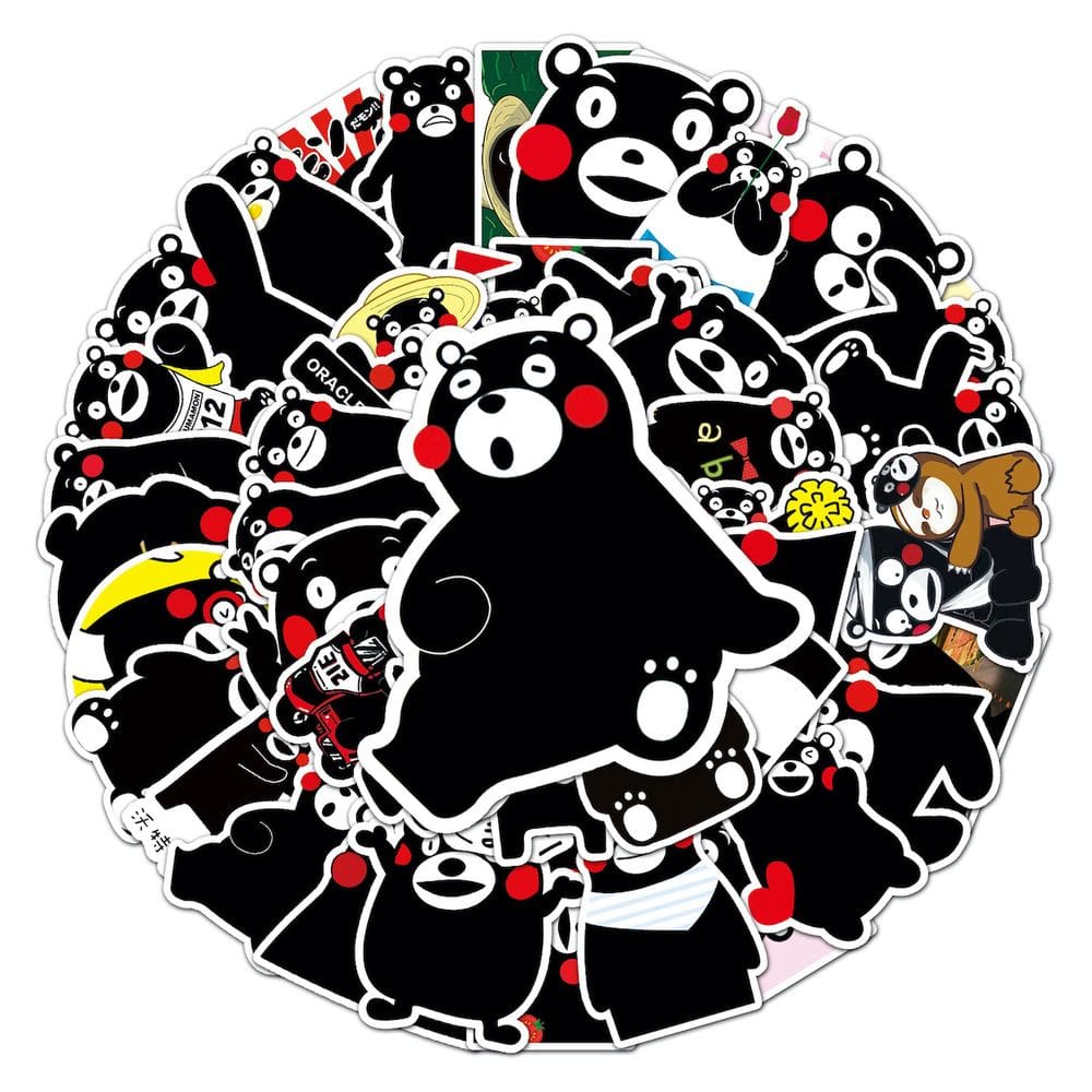 Adesivo Kumamons Anime Vinyl Cartoon para garrafa de água (50 unidades)