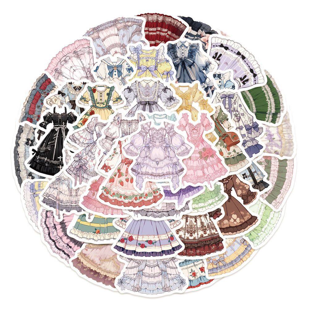 Pacote de adesivos Lolitas Anime, 50 unidades de adesivos decorativos de desenhos animados