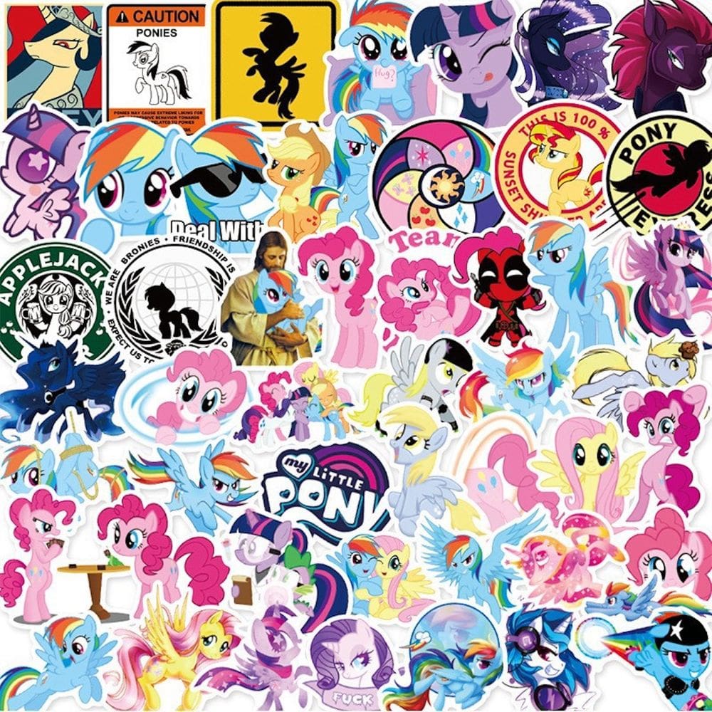 Conjunto de adesivos Anime Cute Ponys Horse Vinyl Cartoon 50 unidades