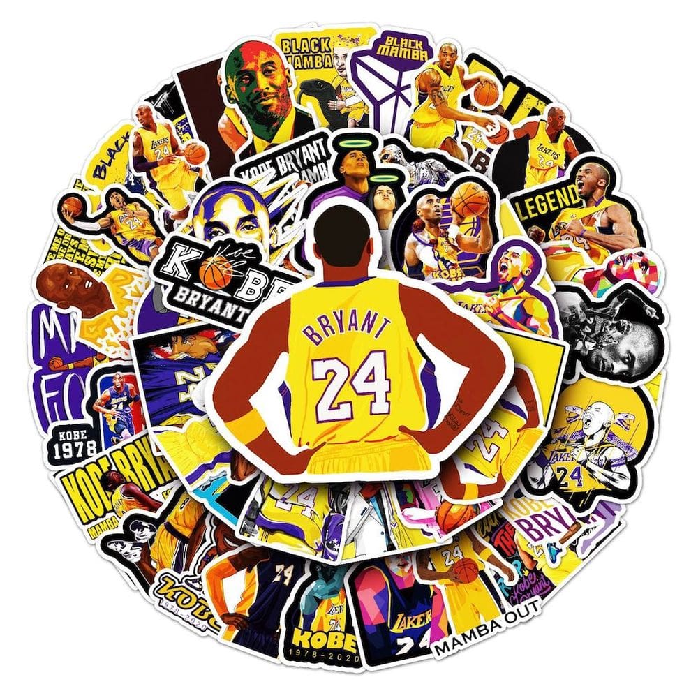 Pacote de adesivos Kobes Bryants Anime 51 peças de desenho animado decorativo