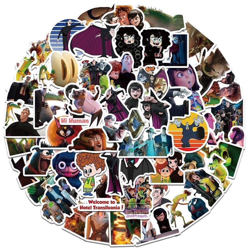 Pacote de adesivos Hotels Transylvanias Anime, 60 unidades de carro decorativo