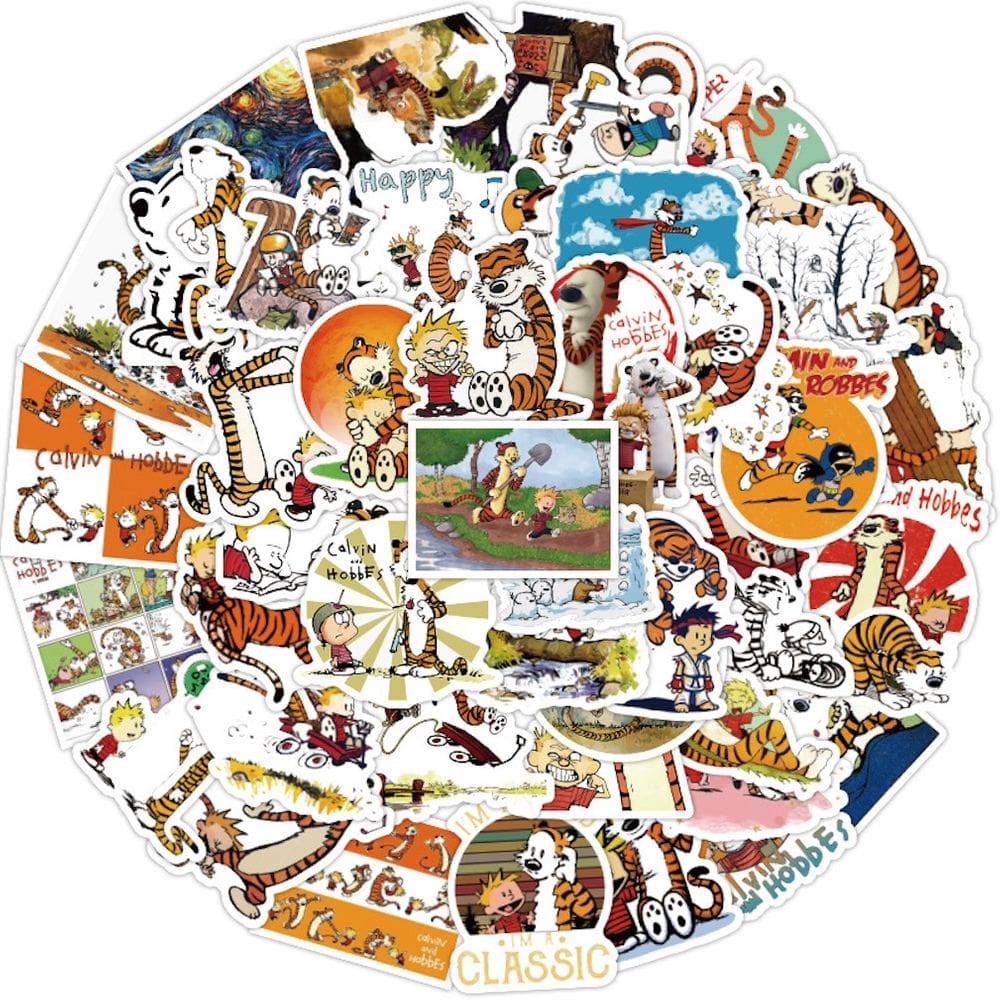 Pacote de adesivos Calvins Hobbes Anime 50 unidades de 5-8 cm
