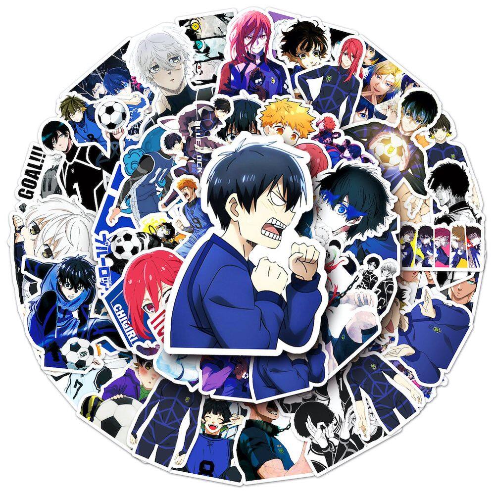 Pacote de adesivos Blues Locks Anime, 50 unidades de desenho animado decorativo